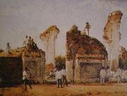 Cristobal Rojas Ruinas de Cua despues del Terremoto de 1812 painting